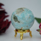 Blue Aragonite Sphere — 179 g (50 mm) - Positive Faith Hope Love