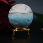 Blue Aragonite Sphere — 257 g - Positive Faith Hope Love