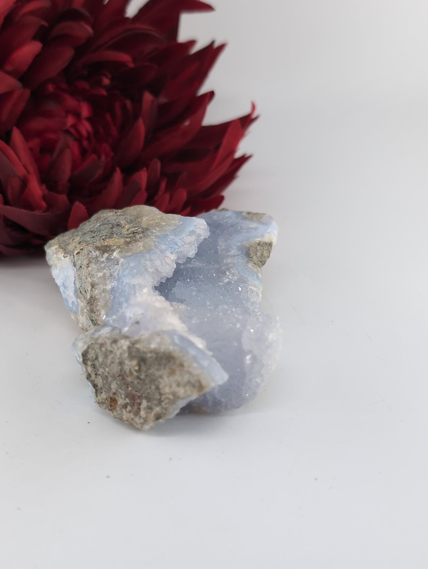 Blue Lace Agate Geode Specimen 320g - Positive Faith Hope Love