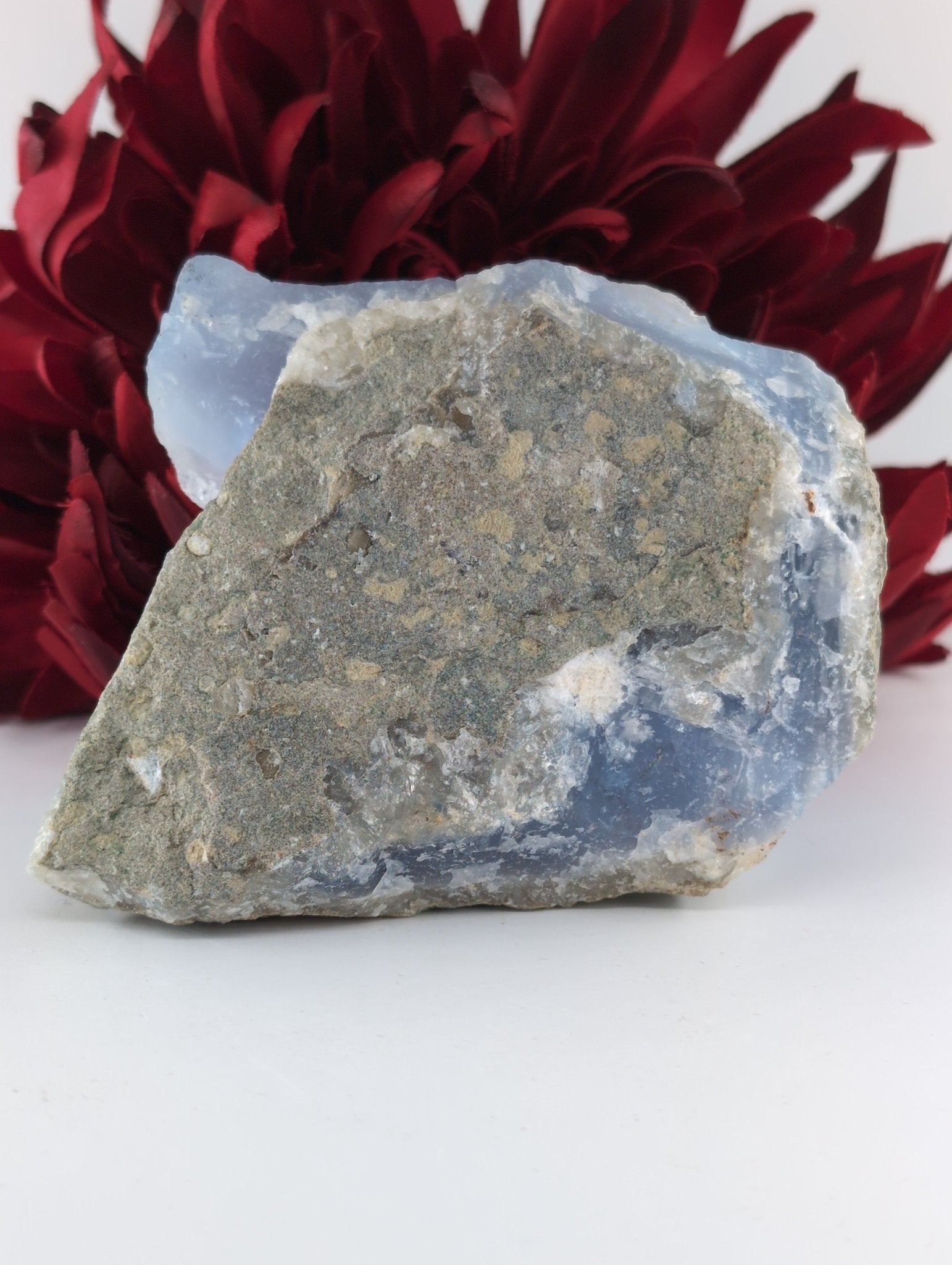 Blue Lace Agate Geode Specimen 439g - Positive Faith Hope Love