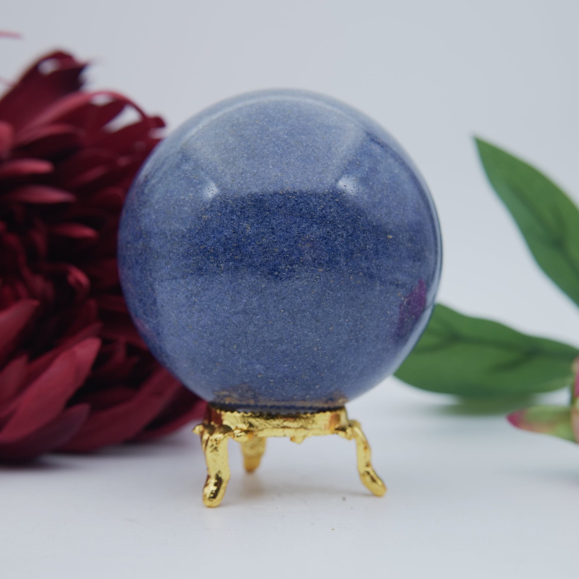 Polished Blue Lazulite Sphere 505G featuring natural patterning and unique variations - Positive Faith Hope Love