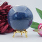 Polished Blue Lazulite Sphere 517G featuring natural patterning and unique variations - Positive Faith Hope Love