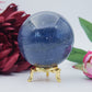 Polished Blue Lazulite Sphere - 517g featuring natural patterning and unique variations - Positive Faith Hope Love