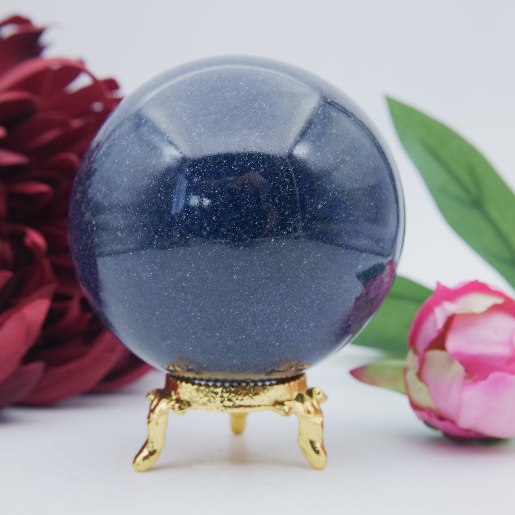 Polished Blue Lazulite Sphere 526G featuring natural patterning and unique variations - Positive Faith Hope Love