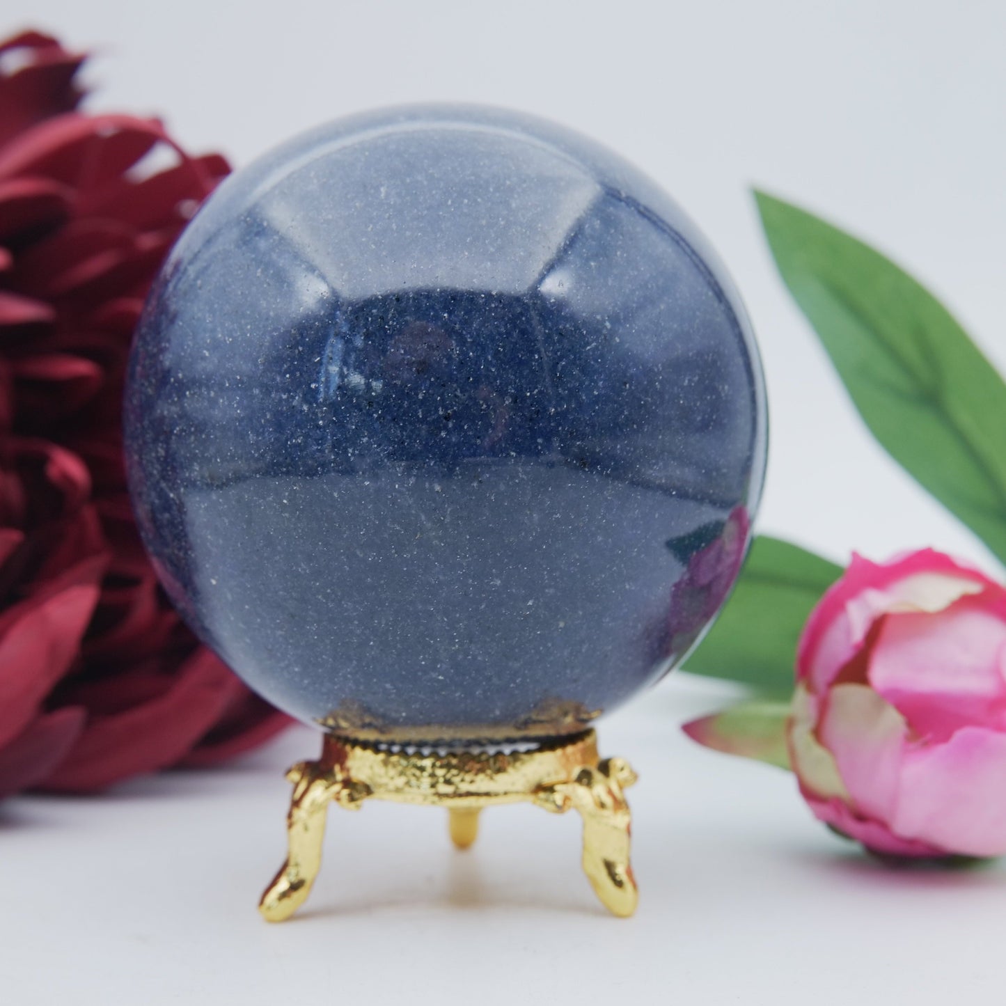 Polished Blue Lazulite Sphere 526G featuring natural patterning and unique variations - Positive Faith Hope Love