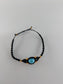 Blue Turquoise Black Micro Macrame Bracelet - Positive Faith Hope Love