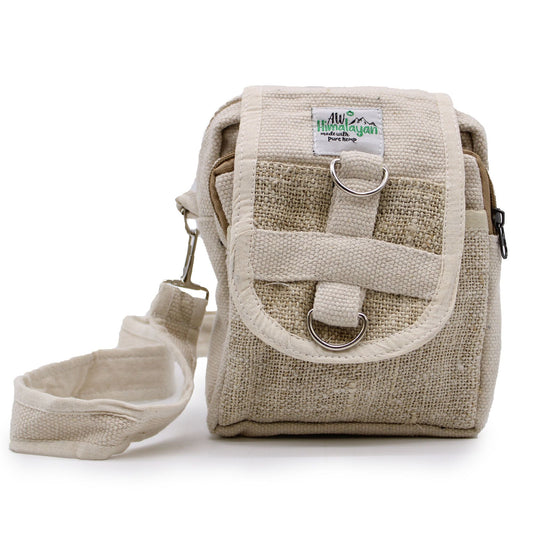 Polished Body Cross Natural Hemp Cotton Travel Bag featuring natural patterning and unique variations - Positive Faith Hope Love
