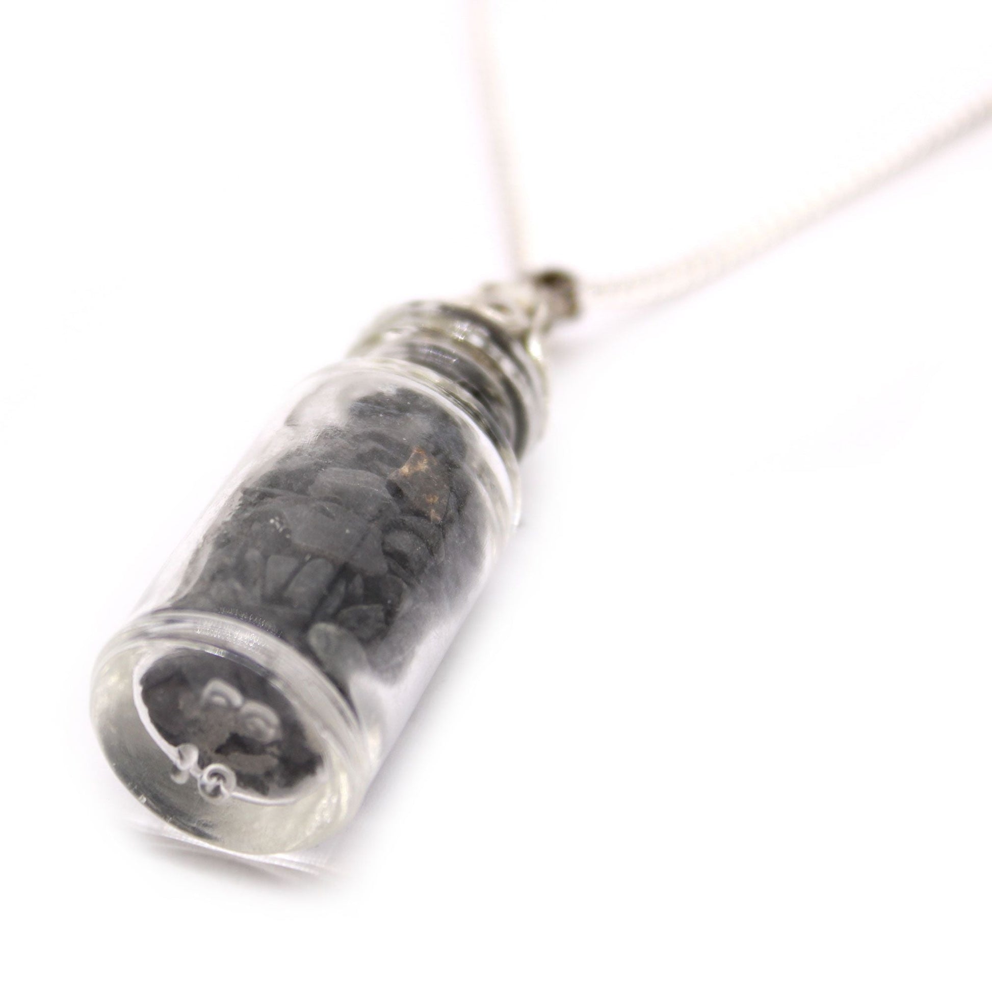 Polished Bottled Gemstones Necklace Black Onyx featuring natural patterning and unique variations - Positive Faith Hope Love