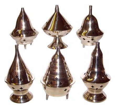 Polished Brass Incense Burner (assorted) featuring natural patterning and unique variations - Positive Faith Hope Love