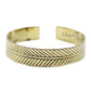 Polished Brass Tibetan Bracelet - Wide Tribal Leaf featuring natural patterning and unique variations - Positive Faith Hope Love