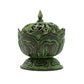 Polished Brass Verdigris Tibetan Incense Burner - Small Lotus featuring natural patterning and unique variations - Positive Faith Hope Love