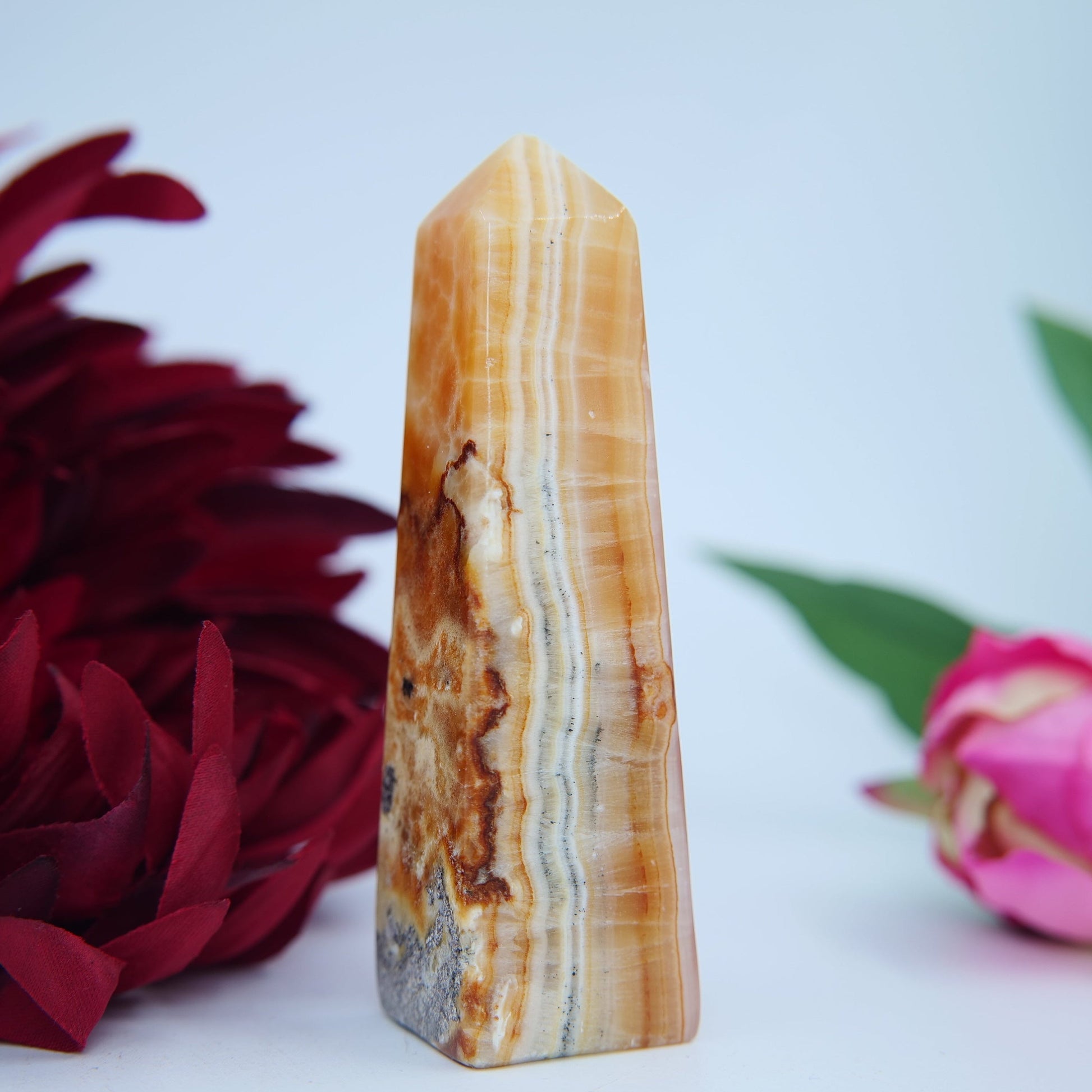 Brown Aragonite Tower — 146g (Pakistan) - Positive Faith Hope Love