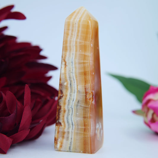 Brown Aragonite Tower — 146g (Pakistan) - Positive Faith Hope Love