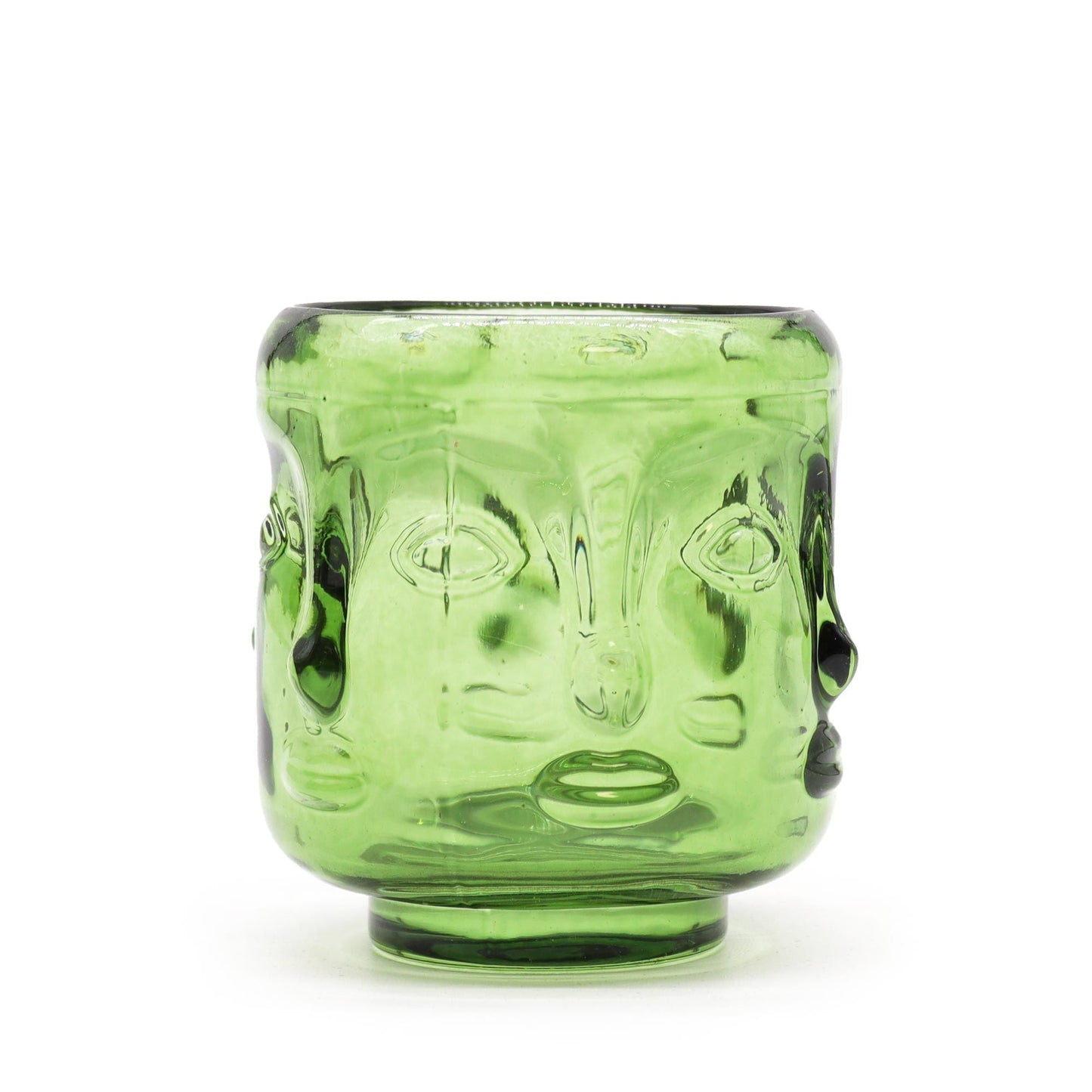 Polished Buddha Faces Candle Jar - Garden Jade featuring serene green tone and smooth polish - Positive Faith Hope Love