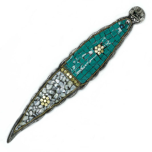 Polished Buddha Long Leaf Tibetan Decor Incense Holder featuring natural patterning and unique variations - Positive Faith Hope Love