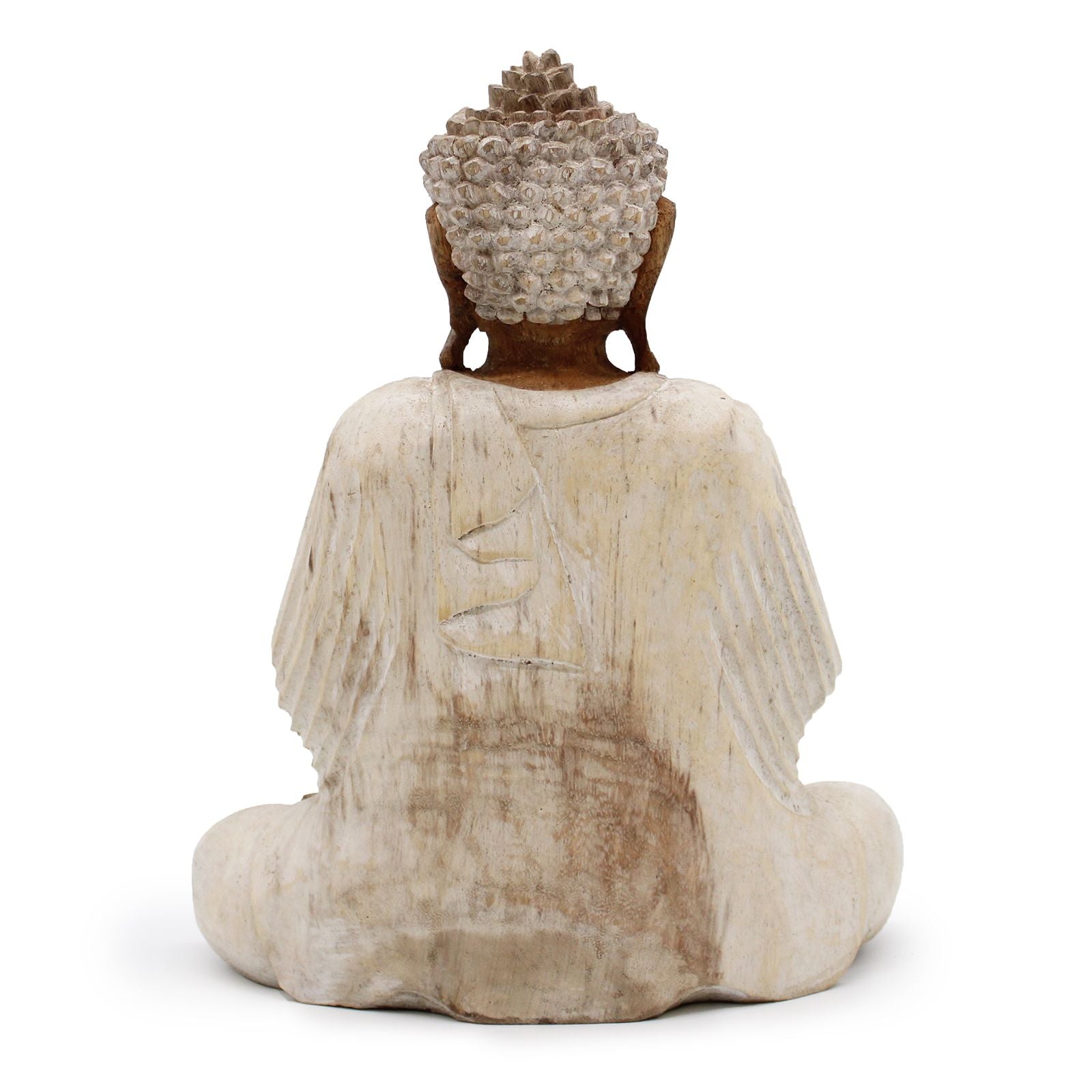 Polished Buddha Statue Whitewash 30Cm Teaching Transmission featuring natural patterning and unique variations - Positive Faith Hope Love