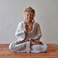 Polished Buddha Statue Whitewash 40Cm Teaching Transmission featuring natural patterning and unique variations - Positive Faith Hope Love
