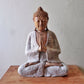 Polished Buddha Statue Whitewash - 40cm Welcome featuring natural patterning and unique variations - Positive Faith Hope Love