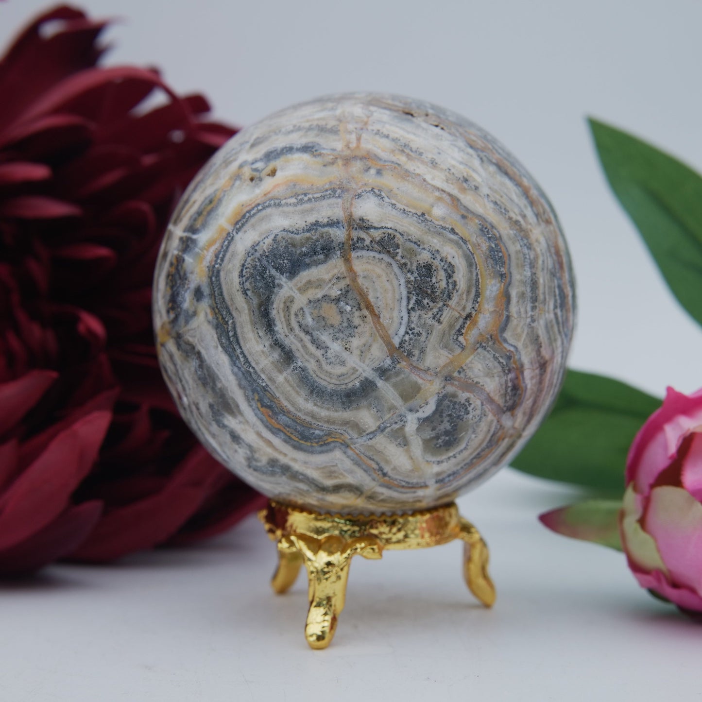 Bumblebee Calcite Sphere — 418 g (70 mm) - Positive Faith Hope Love