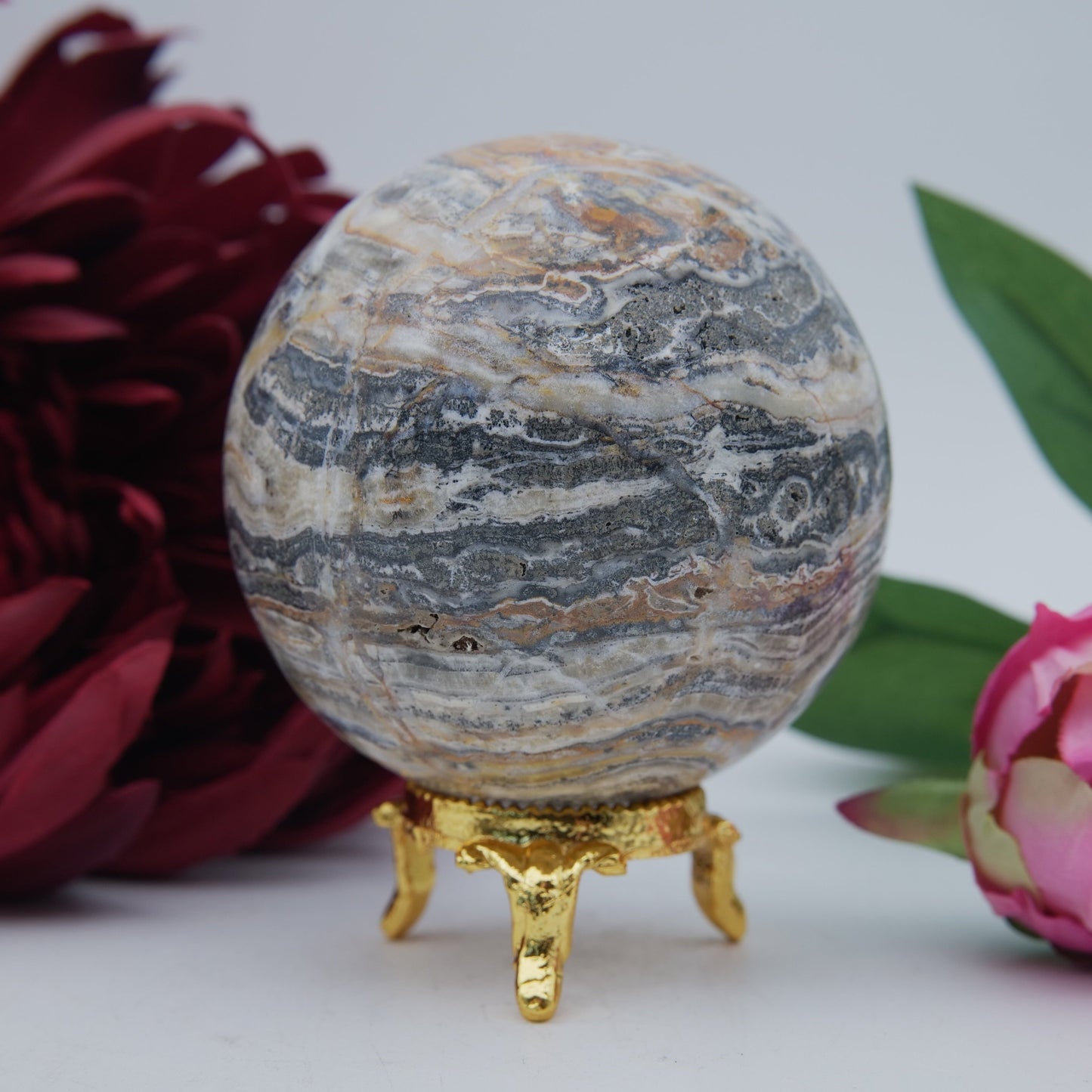Bumblebee Calcite Sphere — 418 g (70 mm) - Positive Faith Hope Love