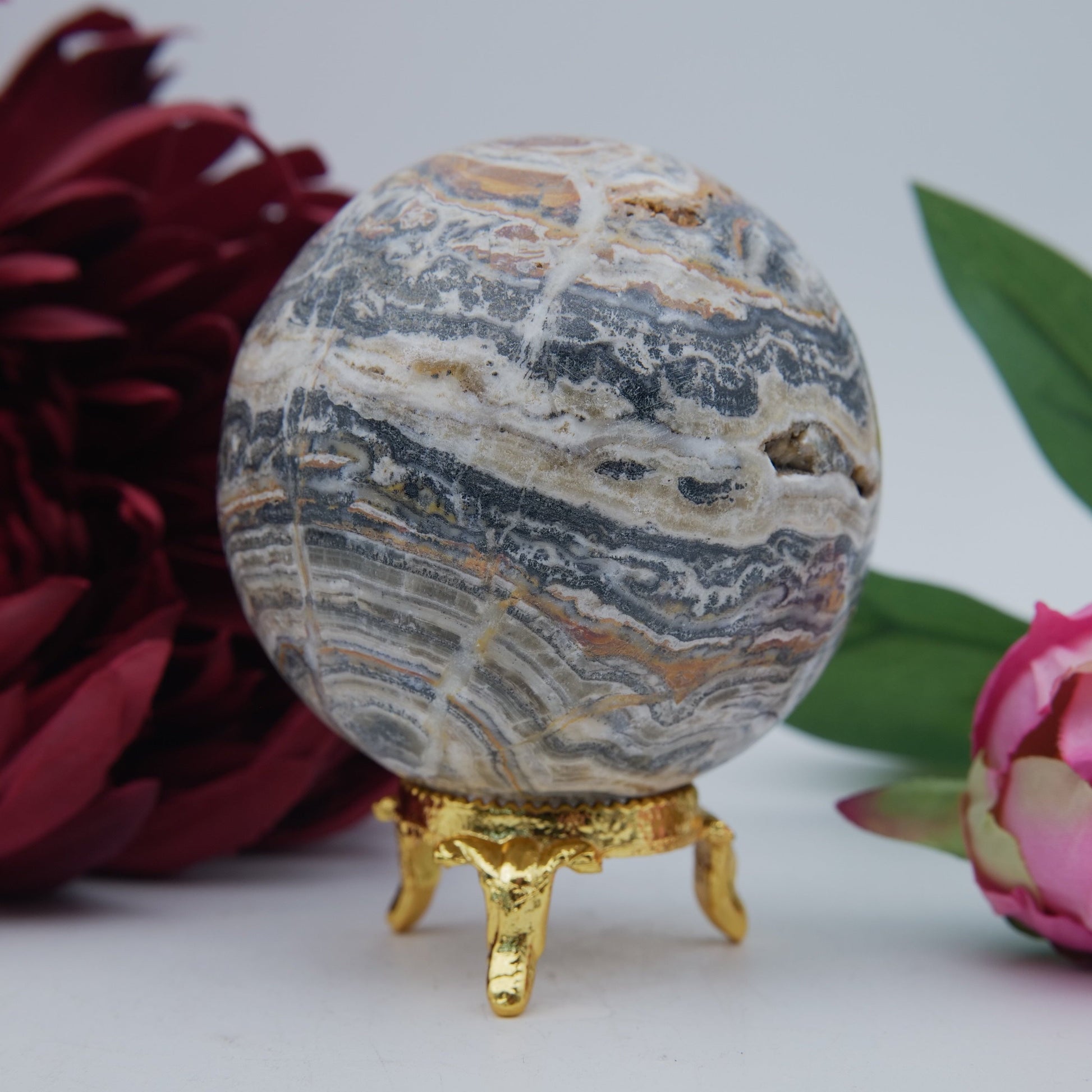 Bumblebee Calcite Sphere — 418 g (70 mm) - Positive Faith Hope Love