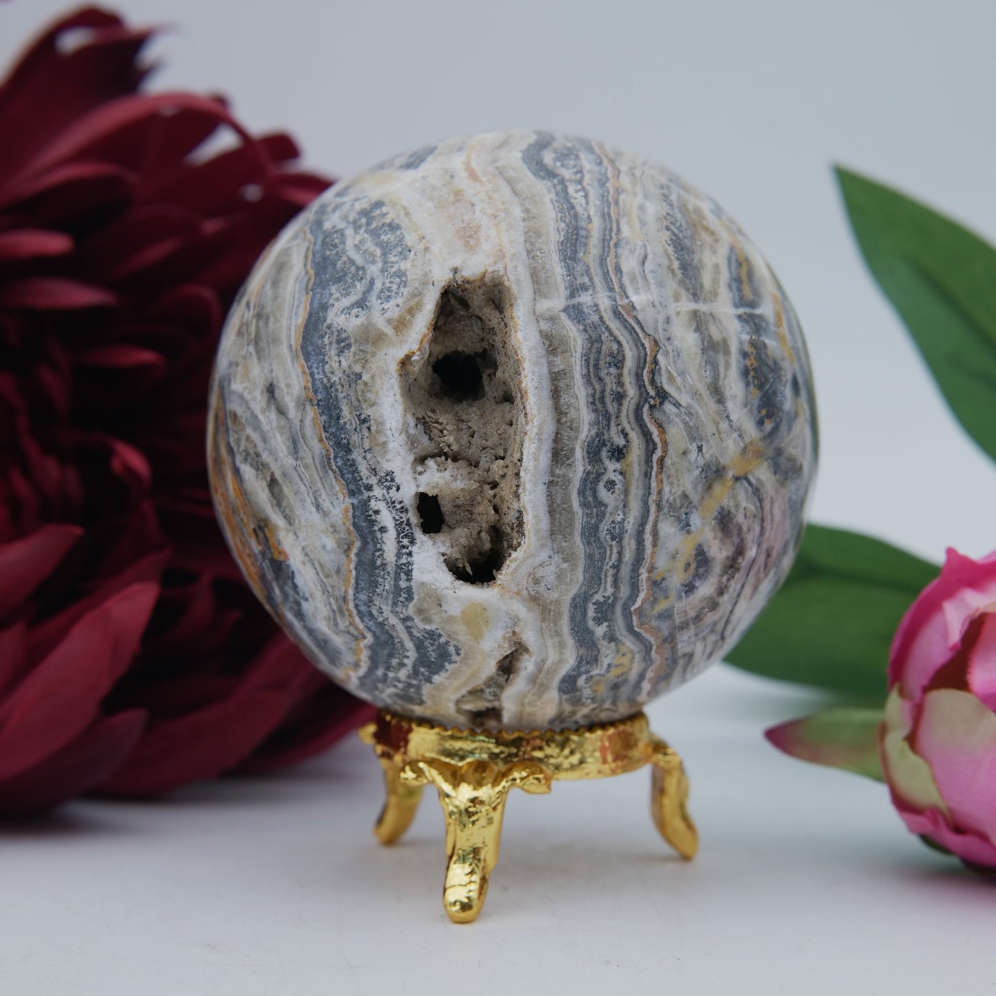 Bumblebee Calcite Sphere — 418 g (70 mm) - Positive Faith Hope Love