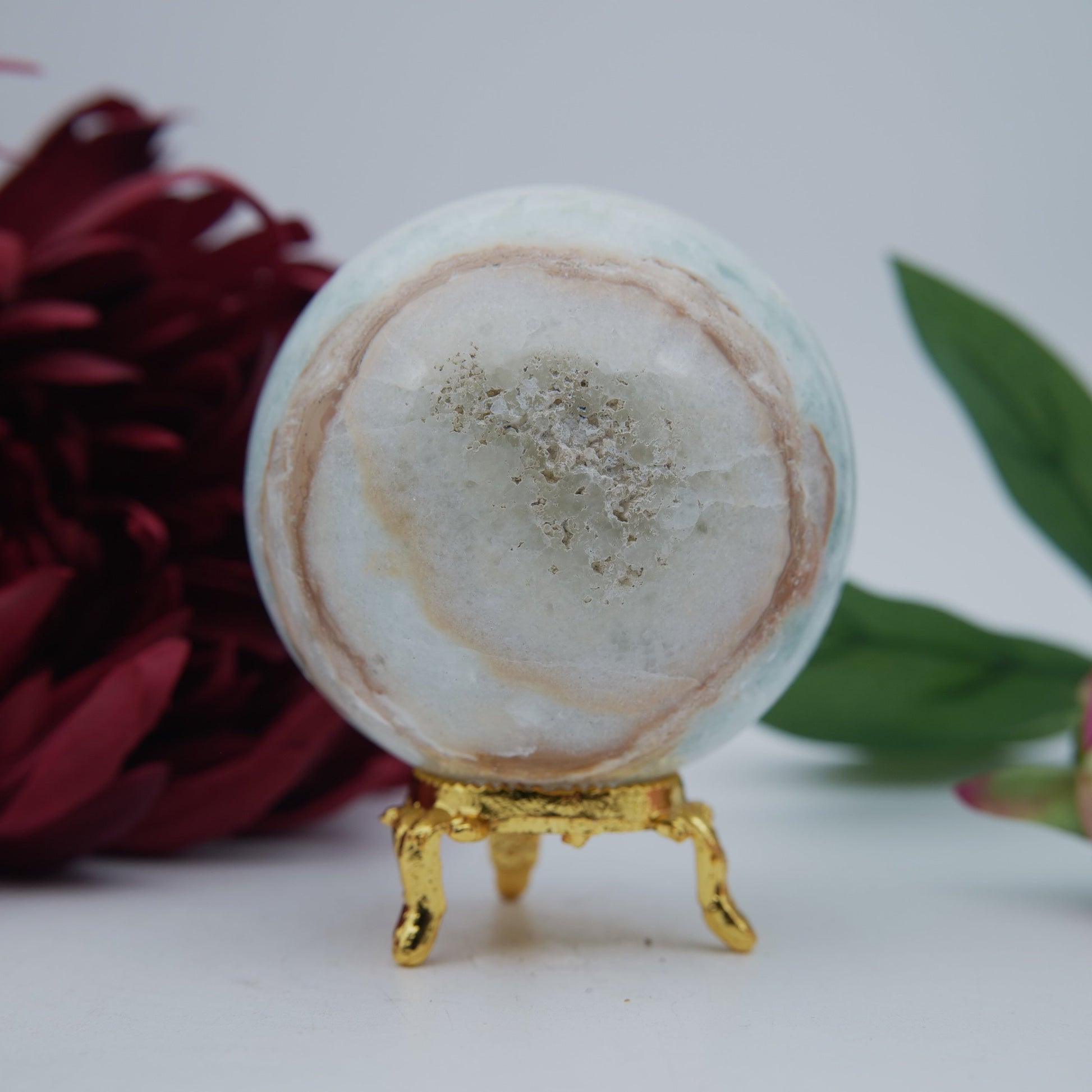 Caribbean Calcite Sphere 502 grams - Positive Faith Hope Love