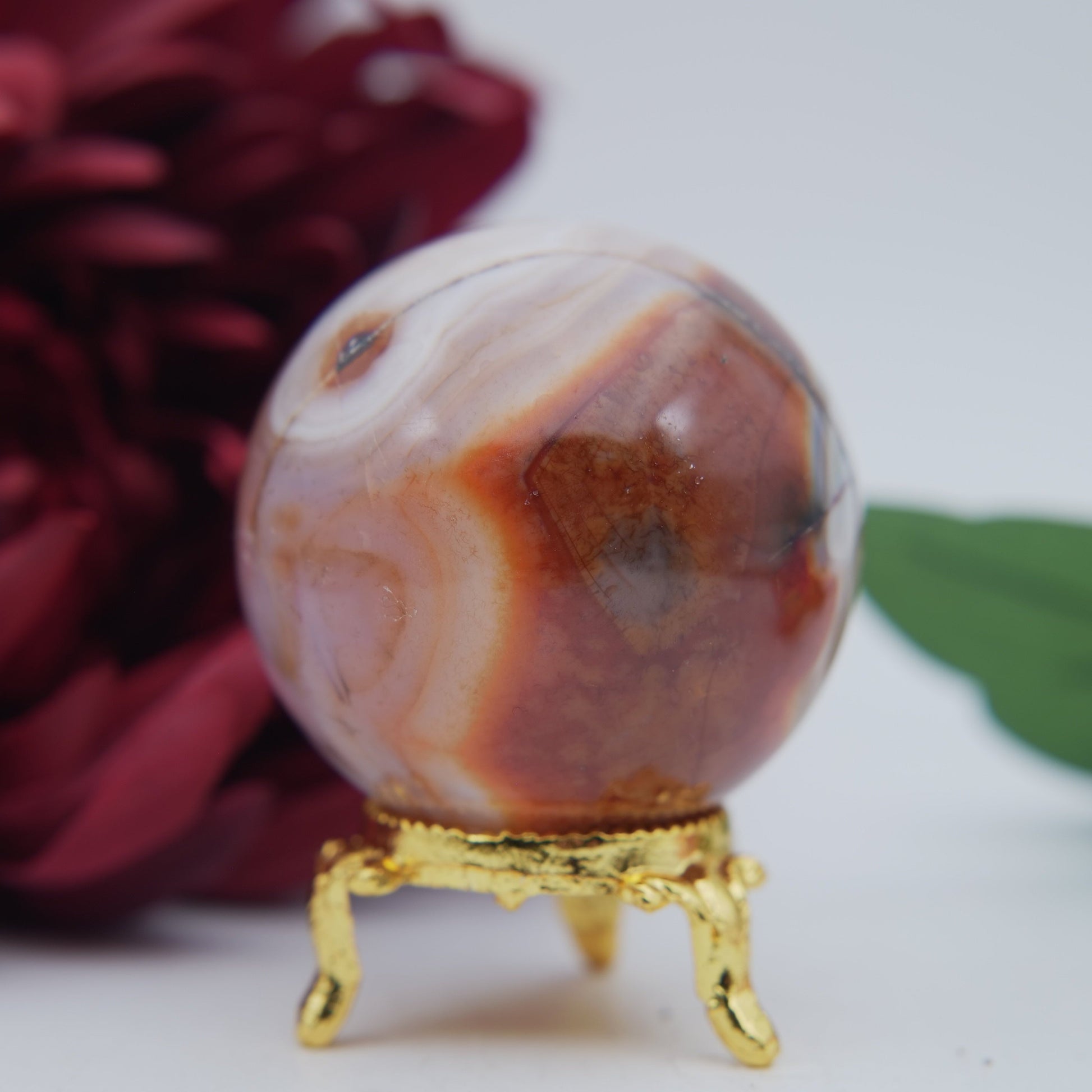 Carnelian Sphere — 55mm - Positive Faith Hope Love