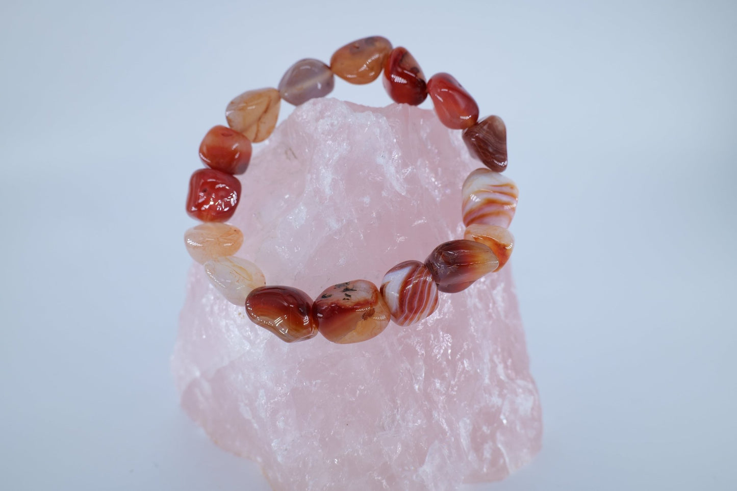 Carnelian Tumblestone Bracelet - Positive Faith Hope Love