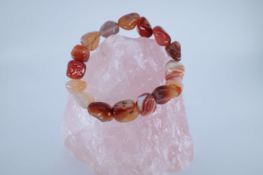 Carnelian Tumblestone Bracelet - Positive Faith Hope Love