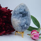 Polished Celestite Crystal Egg 1100G featuring pale sky-blue tone and soft translucence - Positive Faith Hope Love