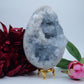 Polished Celestite Crystal Egg 1874g featuring pale sky-blue tone and soft translucence - Positive Faith Hope Love