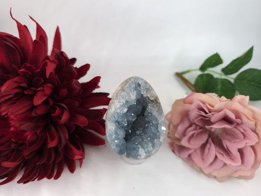 Celestite Crystal Egg 354g - Positive Faith Hope Love