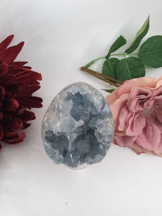 Celestite Crystal Egg 454g - Positive Faith Hope Love