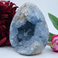 Polished Celestite Crystal Egg Free Standing 986G featuring pale sky-blue tone and soft translucence - Positive Faith Hope Love