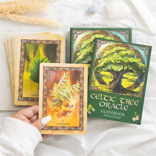 Polished Celtic Tree Oracle Cards featuring natural patterning and unique variations - Positive Faith Hope Love
