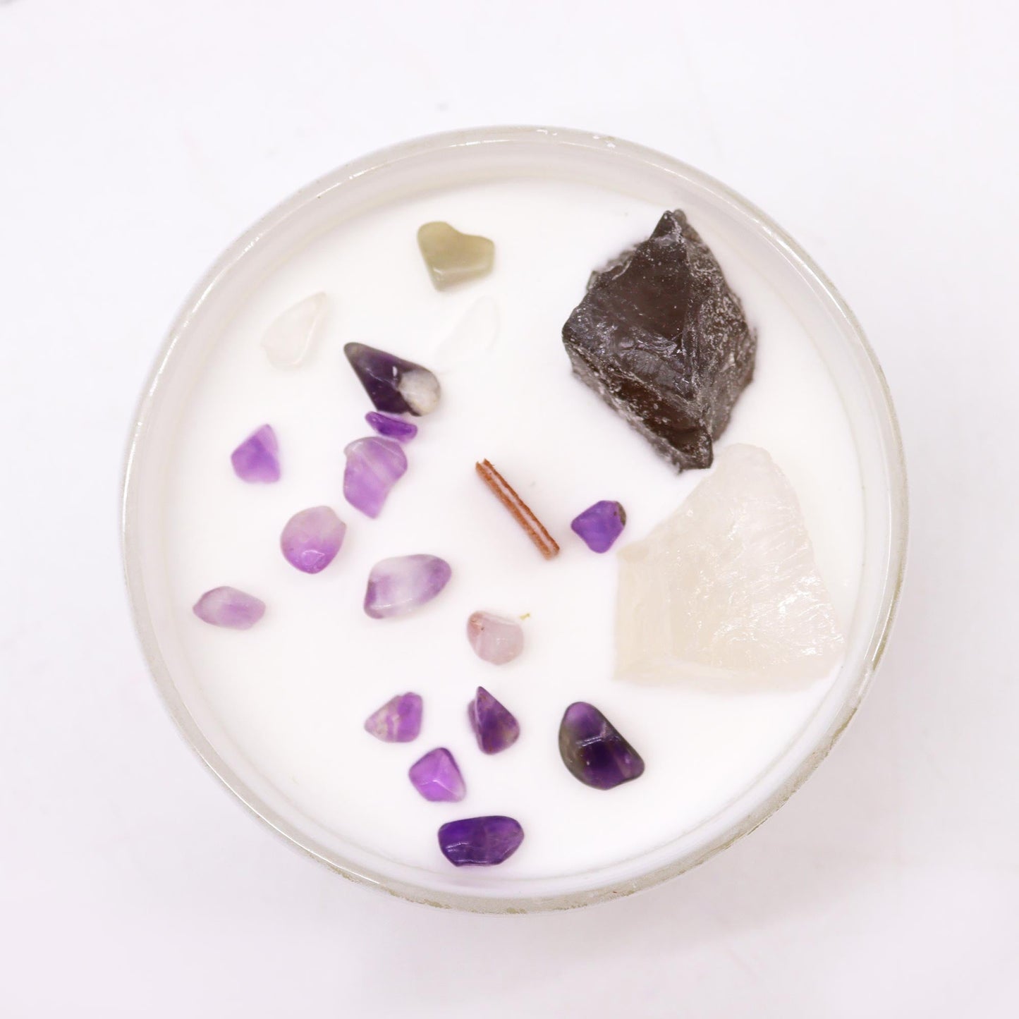 Chakra Crystal Candle - Crown Chakra - Positive Faith Hope Love