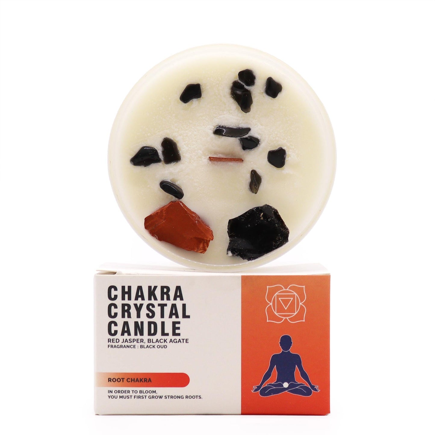 Chakra Crystal Candles - Root Chakra - Positive Faith Hope Love