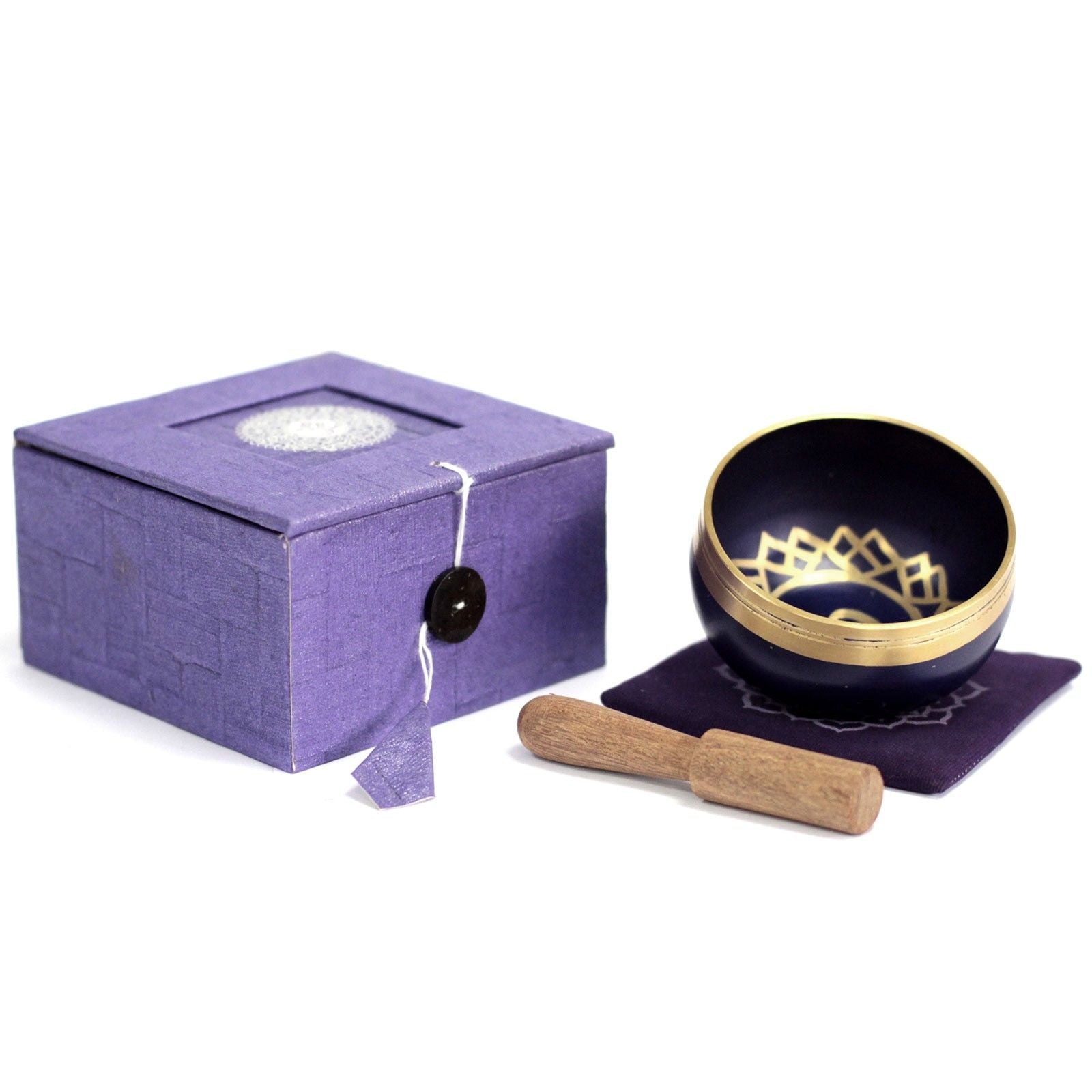 Polished Chakra Singing Bowl - Crown featuring natural patterning and unique variations - Positive Faith Hope Love
