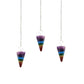 Polished Chakra Style 7 Slice Pendulums featuring natural patterning and unique variations - Positive Faith Hope Love