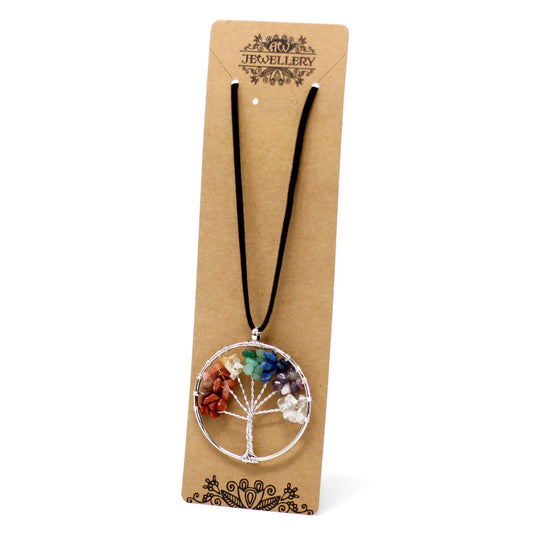 Polished Chakra Tree of Life Necklace - Large featuring natural patterning and unique variations - Positive Faith Hope Love