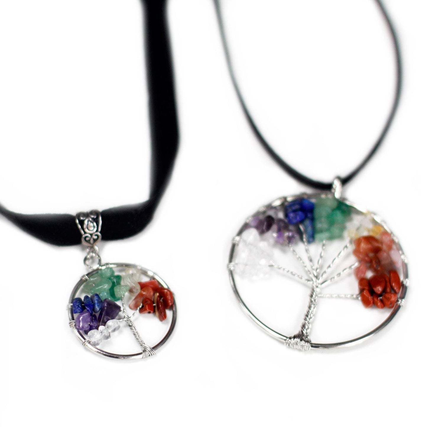 Polished Chakra Tree Of Life Necklace Small 1 featuring natural patterning and unique variations - Positive Faith Hope Love