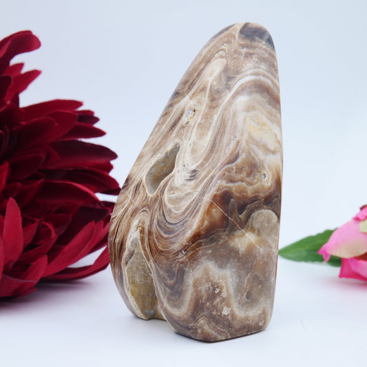 Chocolate Calcite Freeform — 328 g (105 mm) - Positive Faith Hope Love