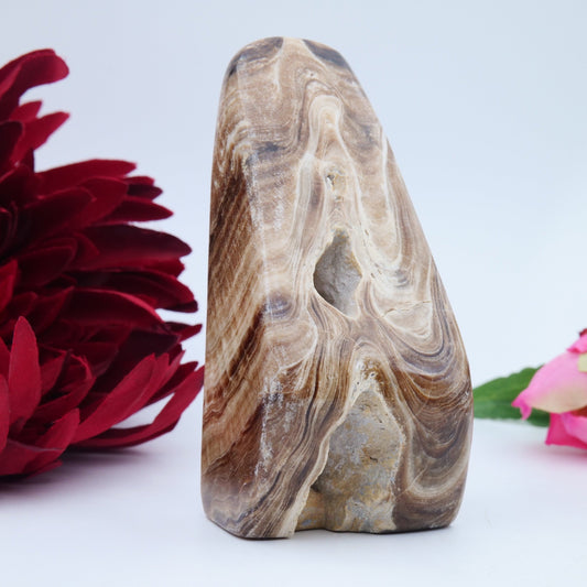 Chocolate Calcite Freeform — 328 g (105 mm) - Positive Faith Hope Love