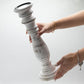 Polished Classic Candle Stand Whitewash Large featuring natural patterning and unique variations - Positive Faith Hope Love