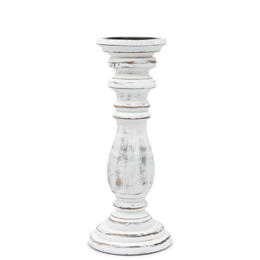 Polished Classic Candle Stand - Whitewash - Medium featuring natural patterning and unique variations - Positive Faith Hope Love