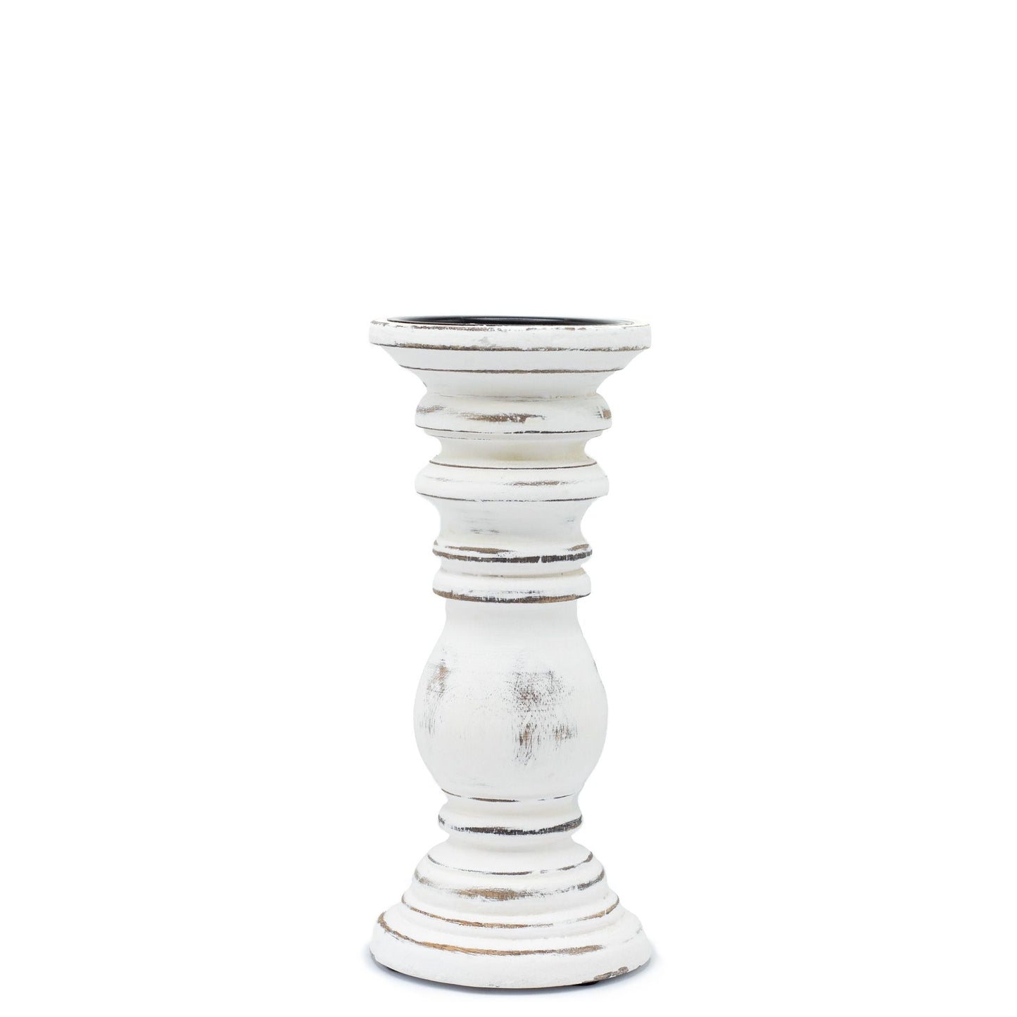 Polished Classic Candle Stand - Whitewash - Small featuring natural patterning and unique variations - Positive Faith Hope Love