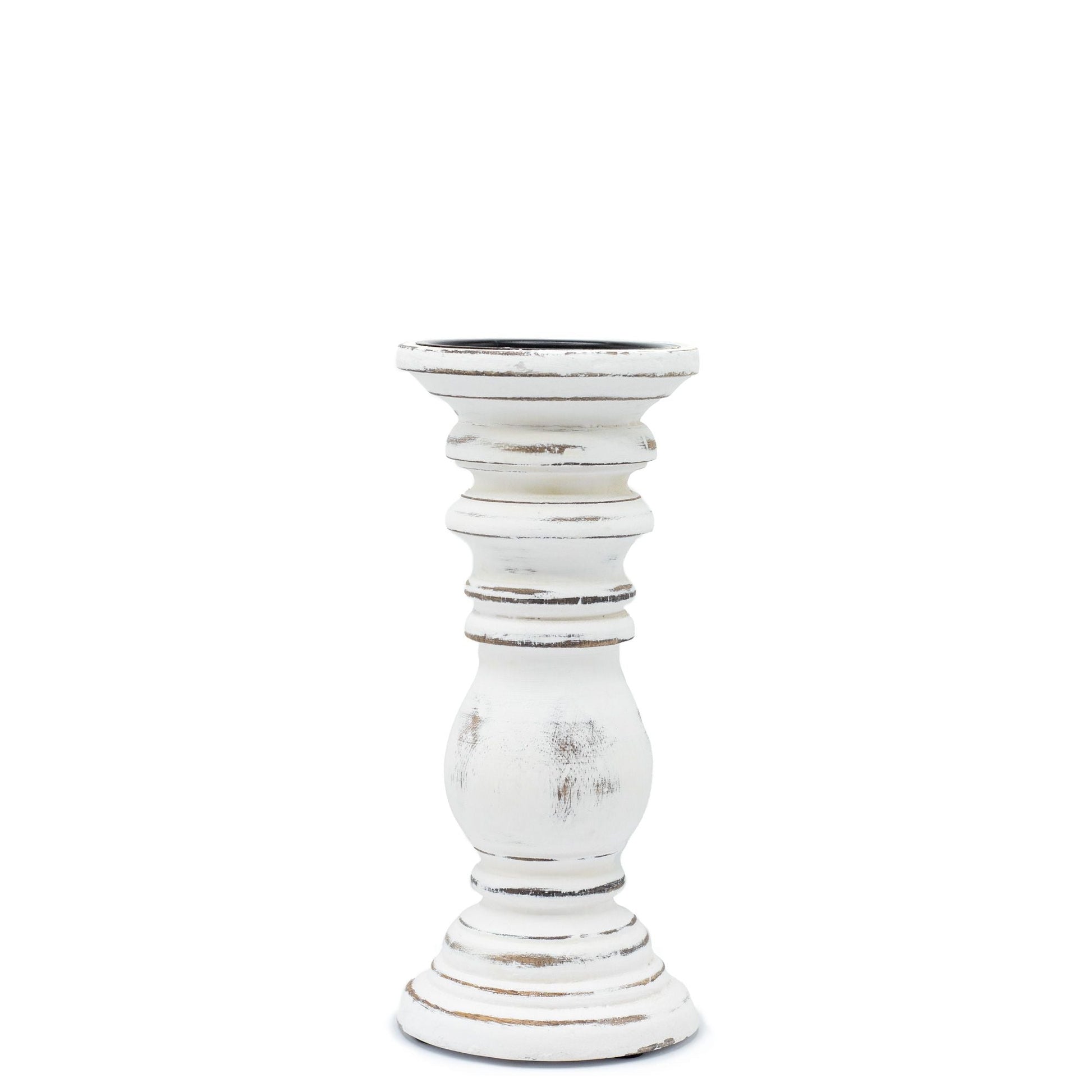 Polished Classic Candle Stand - Whitewash - Small featuring natural patterning and unique variations - Positive Faith Hope Love