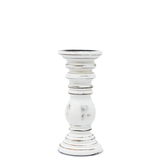 Polished Classic Candle Stand - Whitewash - Small featuring natural patterning and unique variations - Positive Faith Hope Love