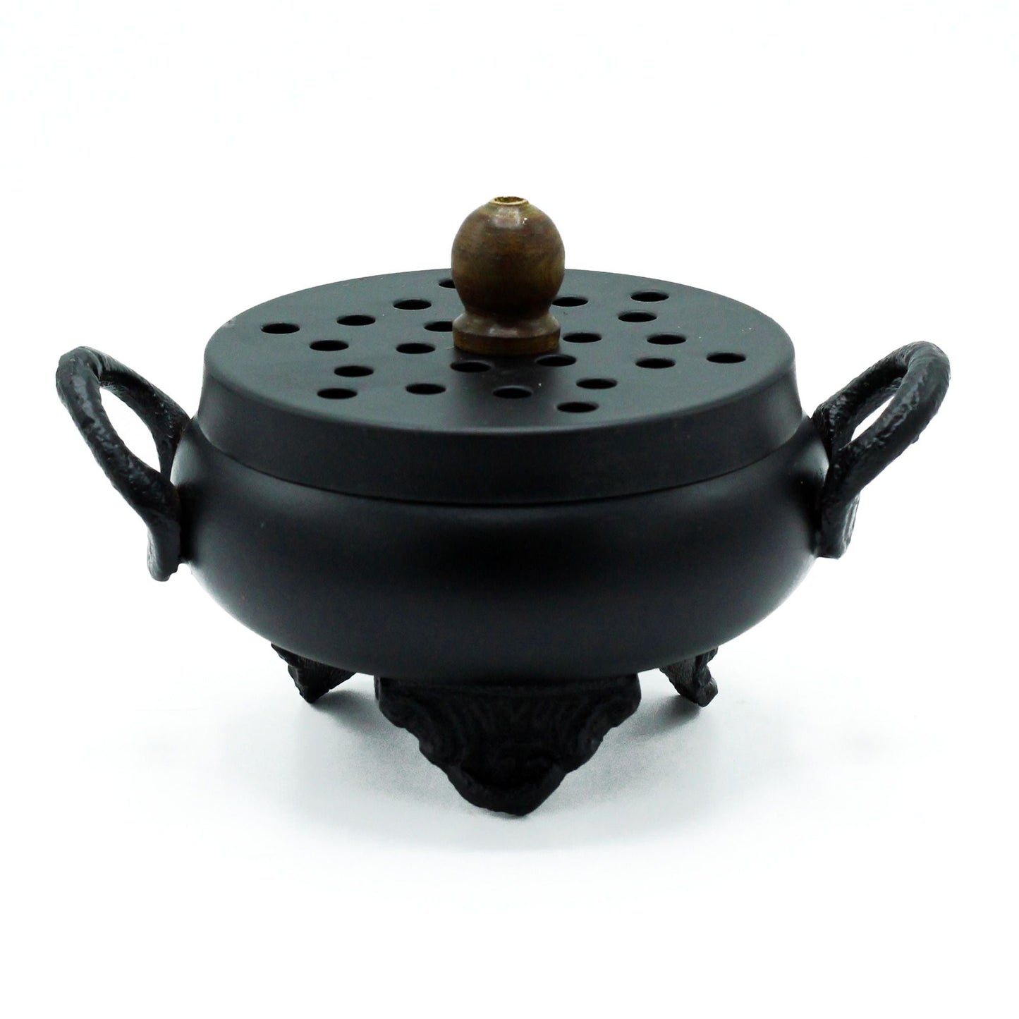 Polished Classic Iron Cauldron Burner featuring natural patterning and unique variations - Positive Faith Hope Love